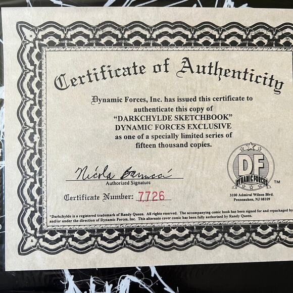 Darkchylde Sketchbook #1 (1998) Dynamic Forces Exclusive w/ COA Ltd 15,000 Buffy - Picture 7 of 8